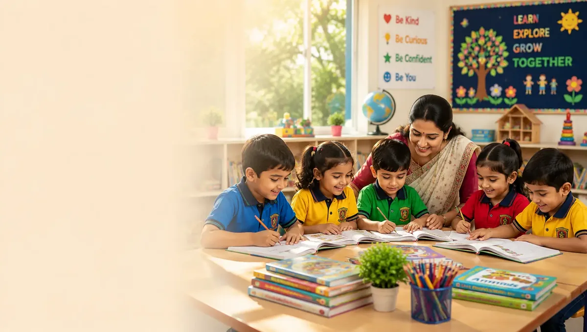 Students at Arya Wonder Kids engaged in daily learning
